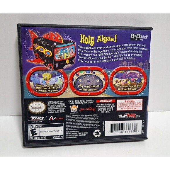 2007 NINTENDO DS THQ SPONGEBOB’S ATLANTIS SQUAREPANTS CIB TESTED WORKS - Picture 4 of 6